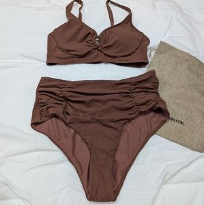 BNWT / berlook /US 16/ 1X / Caramel O-Ring Plus Size Bikini Set